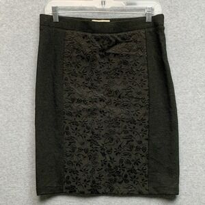 Anthropologie Moulinette Soeurs Textured Skirt Size 10 Black Indie Office Siren